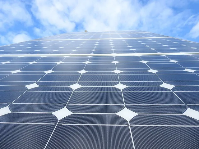 Close-up solar panel surface